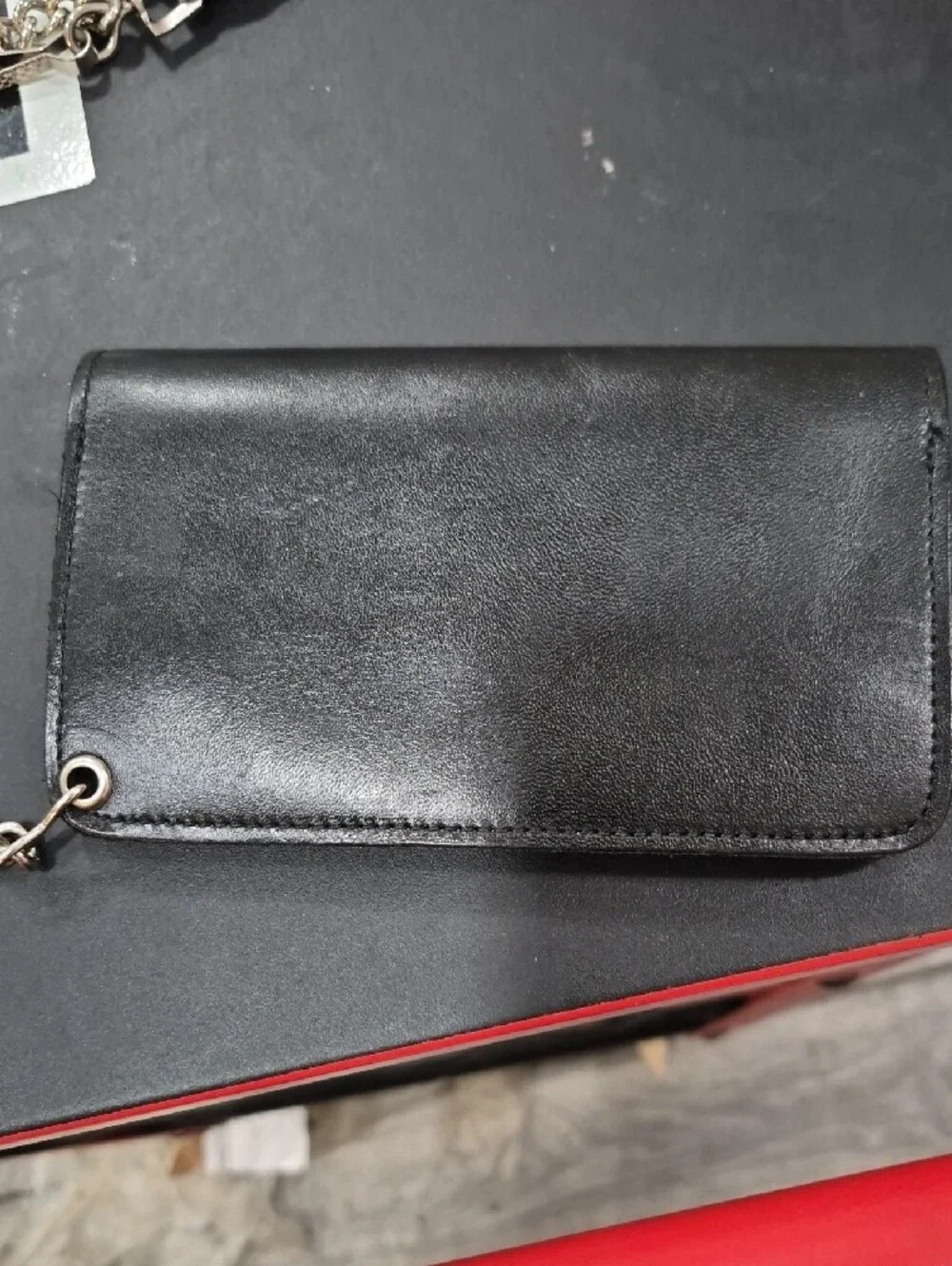 Harley-Davidson Black Leather Wallet with Red Winged Logo and Chain